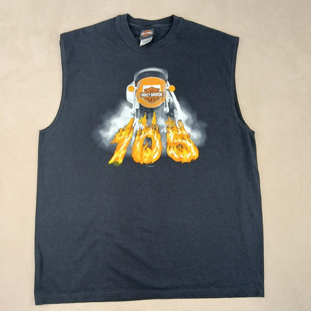 Harley Davidson RK Stratman XL Mens T‎ Shirt Sleeveless 2008 100th 23x29
